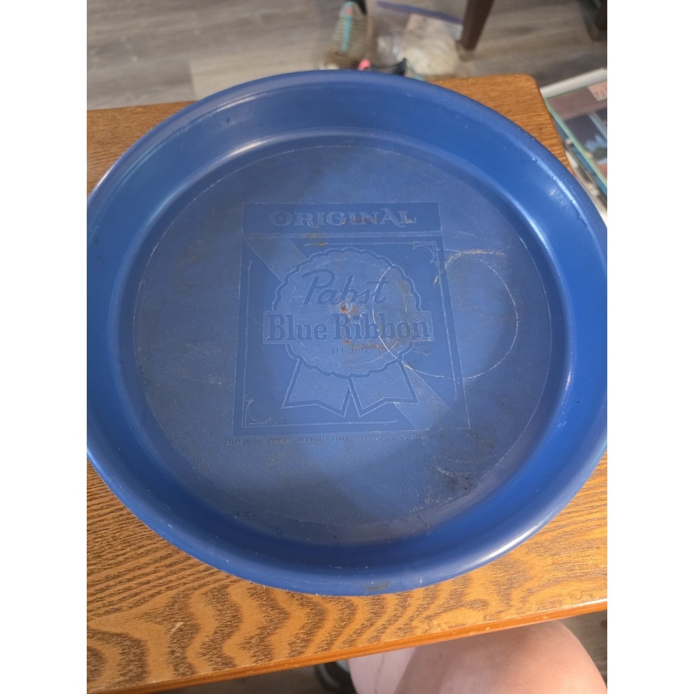 VINTAGE PABST BLUE RIBBON BEER‎ PLASTIC 13 1/4" ADVERTISING SERVING TRAY